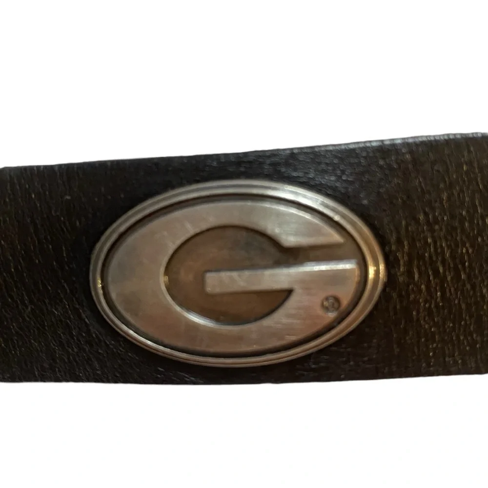 Zep-Pro Black Leather Georgia Belt Sz 38 UGA Bulldogs